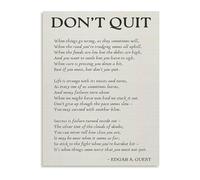 Dont Quit Poem Poster Motivational Keep Fighting Quote Perseverance Canvas Wall Hanging Decor for Graduation Gift(Framed,12x18inch(30x45cm))