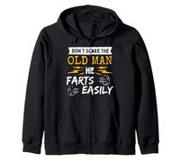 Don't Scare Old Man He Farts Easy Gag Senior Dad Pensioner Sweat à Capuche