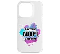 Don't Shop Adopt Aquarelle Dog Paw Animal Shelter Bénévole Coque pour iPhone 14 Pro