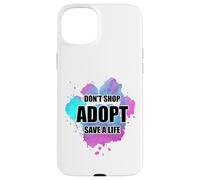 Don't Shop Adopt Aquarelle Dog Paw Animal Shelter Bénévole Coque pour iPhone 15 Plus
