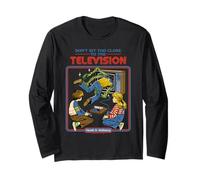 Don't Sit Too Close Monsters Retro Vintage Funny Adult Humor Manche Longue