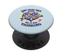 Don't Speak Beaucoup Because I'm Brilliant Autism Puzzle Meme PopSockets PopGrip Adhésif
