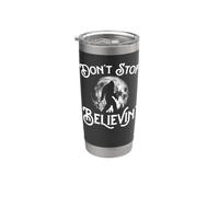 Don't Stop Believin'! Bigfoot at Night Full Moon & Trees Gobelet isotherme en acier inoxydable double paroi