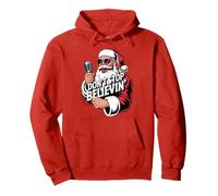 Don't Stop Believin Funny Karaoké Santa Clause Christmas Sweat à Capuche