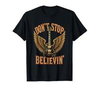 Don't Stop Believin Rock Guitar Wings Vintage Throwback Fun T-Shirt
