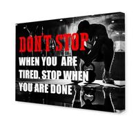 Don't Stop When You're Tired Gym Poster - Motivational Fitness Quote Wall Art, Inspirational Canvas Print for Home Gym Decor and Workout Motivation(Unframed,12x18inch(30x45cm))