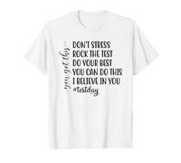 Don't Stress Rock The Test : Motivation des étudiants à l'examen T-Shirt Graphique avec Valeur