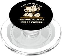 Dont Talk to Me Before I Got My First Coffee Humor Style PopSockets PopGrip pour MagSafe