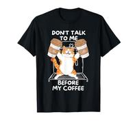 Don't Talk to Me Before My Coffee - T-shirt drôle de chat café T-Shirt