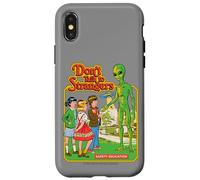 Don't Talk to Strangers Alien UFO Retro Funny Adult Humor Coque pour iPhone X/XS