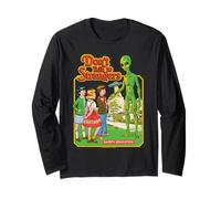 Don't Talk to Strangers Alien UFO Retro Funny Adult Humor Manche Longue