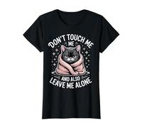 Don't Touch Me and Also Leave Me Alone Introverti |- T-Shirt Graphique avec Valeur, Femme, Noir, S