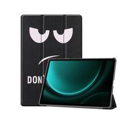 (Don't Touch Me,Multicolor)For Samsung Galaxy Tab S9 FE+ Case Tri-fold Stand PU Leather Tablet Cover - Graffiti