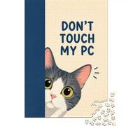 Don't Touch My PC Cat Puzzle 1000 Pièces, Cadeau d'hiver, 38x26cm/1000pcs | Pour jouer seul ou partager un moment en famille : ce puzzle adulte 1000 pièces peut se répartir sur plusieurs séances.
