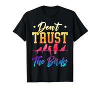 Don't Trust The Birds Conspiracy Theory T-Shirt Graphique avec Valeur, Homme, Noir, L