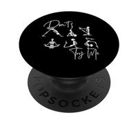 Don't Try Me Squelette drôle Squelette Yoga Zen Méditer Fun PopSockets PopGrip Adhésif