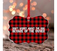 Don't Worry About The Dog Beware Of The Owner Ornements de Noël Souvenir Décoration d'intérieur Décoration d'intérieur Personnalisé Papillon Transparent Ornement Pendentif en Acrylique pour Amis