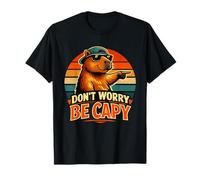 Don't Worry Be Capy Funny Capybara Retro T-Shirt