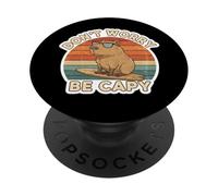 Don't Worry Be Capy Funny Capybara Surf Illustration PopSockets PopGrip Adhésif