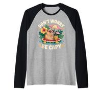 Don't Worry Be Capy Women Boys Kids Funny Capybara Rodents Manche Raglan