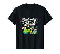 Dont Worry Be Tequila Funny Party Crew Lime Graphic T-Shirt