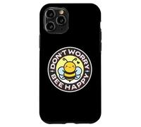 Don't Worry Bee Happy Bumblebee Pun Mignon Kawaii Bee Coque pour iPhone 11 Pro