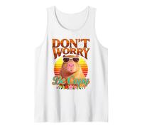 Don't Worry Capybara Lunettes de Soleil rétro Motif Coucher de Soleil Débardeur