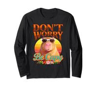 Don't Worry Capybara Lunettes de Soleil rétro Motif Coucher de Soleil Manche Longue