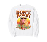 Don't Worry Capybara Lunettes de Soleil rétro Motif Coucher de Soleil Sweatshirt