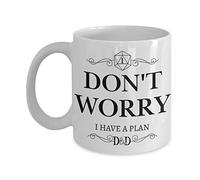 Dont Worry I Have A Plan D&D Mug DnD D20 Donjons et Dragons sur table RPG Gamer Drôle 325,8 g ou 425,2 g Blanc Céramique Nerd Geek Tasse à café thé pour homme o
