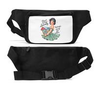 Don't Worry Laundry Nobody's Doing Me Either Pin Up Girl Sac banane unisexe Noir