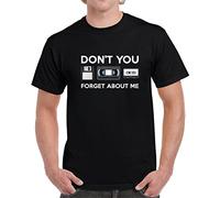 Don't You Forget About Me Tapes Floppy Disk Funny Retro Fan 80s 90s White Yellow Black Red Mens Women T T-Shirts à Manches Courtes 100% Cotton(Medium)