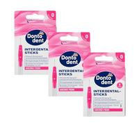 Dontodent Lot de 6 brossettes interdentaires ISO 3 (0,6 mm), fines, avec fil gainé de plastique et capuchon de protection, rose