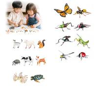 Donubiiu 2026 Insect & Animal Slot Assembly Toys, Kids' Insect & Animal Slot Assembly Toys with Toyses for Kids, 8pcs Lifelike Insects/Animals Models,3 Progressive Difficulty Level (2PCS-A)