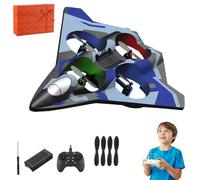 Donubiiu 2026 New Remote Controlled Fighter Jet, Rc Jets Plane for Kids, Fighter Jet Toys, Three Electric Version, 360° Flip, 3 Speeds Adjustable Rc Fighters (Royal Blue,Double Battery Version)