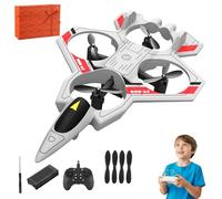 Donubiiu 2026 New Remote Controlled Fighter Jet, Rc Jets Plane for Kids, Fighter Jet Toys, Three Electric Version, 360° Flip, 3 Speeds Adjustable Rc Fighters (Ivory White,Double Battery Version)