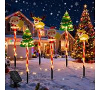 Donubiiu 6-Pack of Moving Christmas Lights, Upgrade Christmas Solar Lights, Waterproof, No Tools, Solar Battery Power, for Courtyard, Porches, Pathway, Patio (Solar Powered)