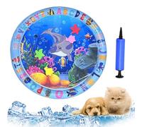 Donubiiu AcquaZen Tapis d'eau rafraîchissant pour chats, chiens, chats (65 cm), tapis de jeu aquatique sensoriel, résistant aux rayures, jouet interactif pour petits chiens et chats (B)
