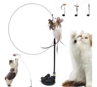 Donubiiu Aventurier pour chat - Amusant et fitness à tout moment - Jouet pour chat - Cône avec plume, ventouse - Jouet interactif pour chat - Jouet de pêche pour petits et grands chats (C)