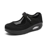 Donubiiu Azfleek Women Comfortable Air Cushion Working Nurse Shoes, Azfleek Shoes Mesh Orthopedic Shoes (Black,6)