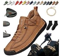 Donubiiu Baskets orthopédiques confortables et indolores, fabriquées à la main, en cuir, bottines orthopédiques, confortables, soutien de la voûte plantaire, douces, légèreté