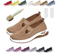 Donubiiu Chaussures Annelie - Chaussures d'été qui font ressentir la légèreté - Chaussures orthopédiques pour femme - Pied large - Chaussures d'été à enfiler - Légères et confortables - En maille