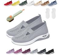 Donubiiu Chaussures Annelie - Chaussures d'été qui font ressentir la légèreté - Chaussures orthopédiques pour femme - Pied large - Chaussures d'été à enfiler - Légères et confortables - En maille