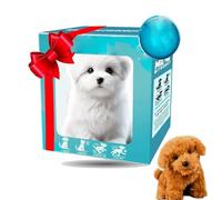 Donubiiu Chien Robot Realiste, Mon Chiot Robot réaliste en Peluche à Poils Courts, Jouet Interactif Qui Marche, Aboie et Remue la Queue en Peluche pour Filles Garçons (C)