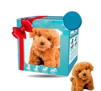 Donubiiu Chien Robot Realiste, Mon Chiot Robot réaliste en Peluche à Poils Courts, Jouet Interactif Qui Marche, Aboie et Remue la Queue en Peluche pour Filles Garçons (B)