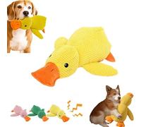 Donubiiu CuddleDuck Canard anti-stress, anti-stress, anti-stress, jouet couineur pour chien, jouet interactif pour chien, canard douillet, contre le stress, jaune, taille S
