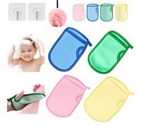 Donubiiu Esponja Saca Mugre Del Cuerpo, Esponjas Saca Mugre, Guantes De Baño para El Cuerpo, Gants démaquillants pour douche corporelle (4 pièces)