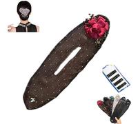 Donubiiu Hand Embroidered Flowers Deft Bun, Deft Bun Hair Twister, Flower Hair Bun Roller, Lazy Hair Curler Bun Maker Hair Accessories for Long Hair (D)