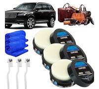Donubiiu Lot de 3 crèmes de nettoyage et de soin multi-usages pour l'entretien du cuir, crème de nettoyage du cuir de voiture, kit de réparation pour intérieur de voiture, pour voitures, meubles