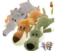 Donubiiu Powerkauer-Jouet indestructible pour chien, qualité indestructible, indestructible, jouet pour chien, crocodile, sans grincement (Mix B x 3)